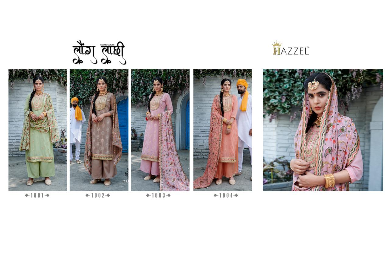 Hazzel Laung Laanchi Latest Faux Georgette Designer  Dress Material Collection